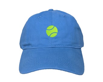 Tennis Ball Custom Embroidered Adjustable High Quality Dad Hat - Choose Your Own Thread and Hat Color