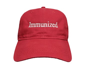 Immunized Custom Embroidered Adjustable High Quality Dad Hat - Choose Your Own Thread and Hat Color