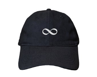 Infinity Symbol Custom Embroidered Adjustable High Quality Dad Hat - Choose Your Own Thread and Hat Color