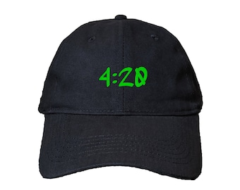 420 Four Twenty Face Custom Embroidered Adjustable High Quality Dad Hat - Choose Your Own Thread and Hat Color