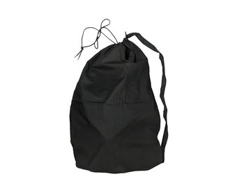 Blank Black Laundry Bag With Draw cord Closure and Shoulder Strap