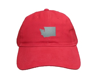 Washington State Custom Embroidered Adjustable High Quality Dad Hat - Choose Your Own Thread and Hat Color