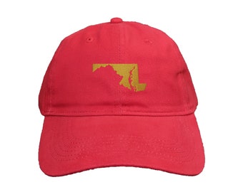 Maryland State Custom Embroidered Adjustable High Quality Dad Hat - Choose Your Own Thread and Hat Color