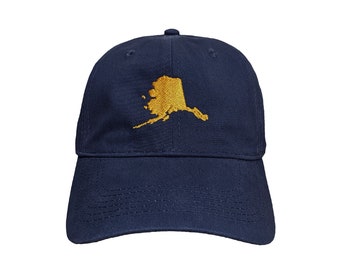 Alaska State Custom Embroidered Adjustable High Quality Dad Hat - Choose Your Own Thread and Hat Color