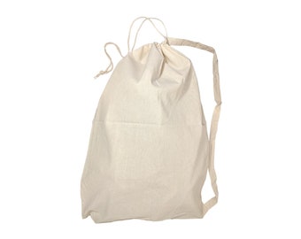 Blank Natural Laundry Bag With Draw cord Closure and Shoulder Strap