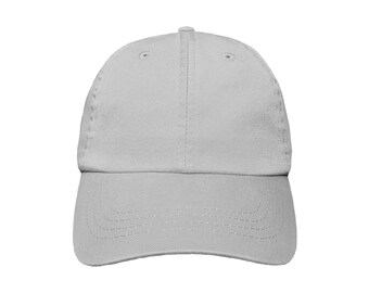 Blank Chrome Gray 6-Panel Dad Hat with Hook and Loop Closure