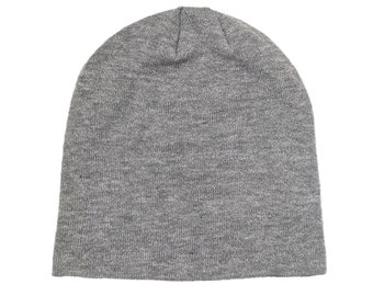 Blank Heather Gray Slouch Beanie