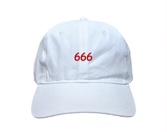 666 Custom Embroidered Adjustable High Quality Dad Hat - Choose Your Own Thread and Hat Color