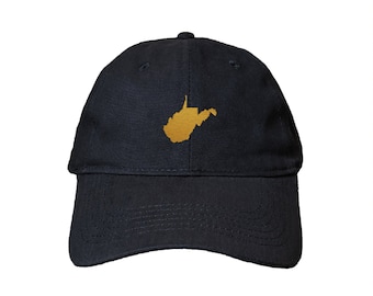 West Virginia State Custom Embroidered Adjustable High Quality Dad Hat - Choose Your Own Thread and Hat Color