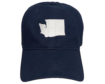 Washington State Embroidered Dad Hat: Custom Colors, Adjustable, Soft Cotton