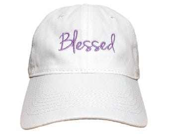 Blessed Custom Embroidered Dad Hat - Adjustable Brushed Cotton Twill