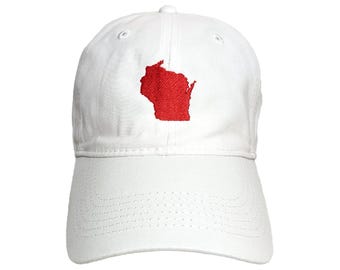 Wisconsin State Embroidered Dad Hat: Custom Colors, Adjustable, Soft Cotton