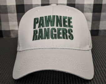 Pawnee Rangers Embroidered Silver Curved-Bill Adjustable Hat/Cap Costume Cosplay