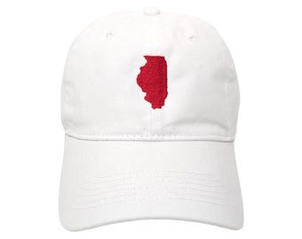 Illinois State Embroidered Dad Hat: Custom Color Options, Adjustable, Soft