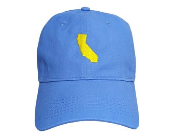 California State Embroidered Dad Hat: Choose Your Colors, Adjustable, Soft Cotton