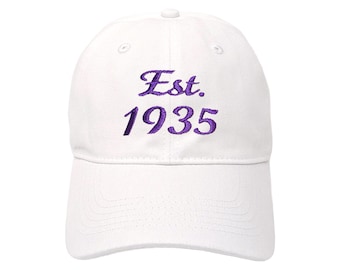 Est. Year Personalized Custom Embroidered Dad Hat: Hat and Thread Color Options