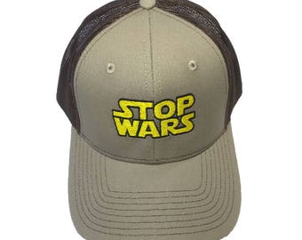 STOP WARS Embroidered Mesh-Back High Quality Hat/Cap