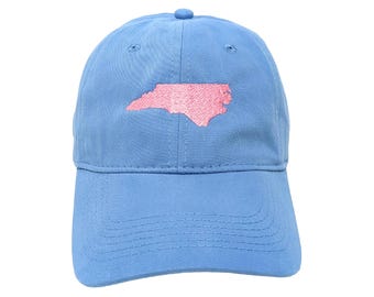 North Carolina State Embroidered Dad Hat: Custom Colors, Adjustable, 100% Cotton