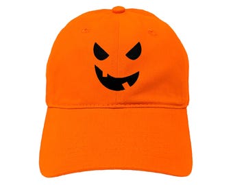 Silly Smile Jack O Lantern Embroidered Dad Hat: Custom Colors, Adjustable