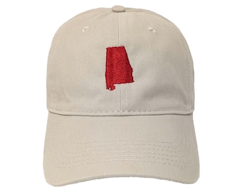 Alabama State Embroidered Dad Hat: Custom Colors, Adjustable, Soft Cotton
