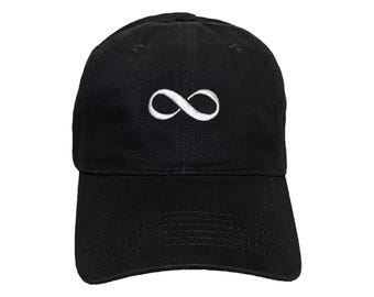 Infinity Symbol Embroidered Dad Hat - Adjustable, Color Options