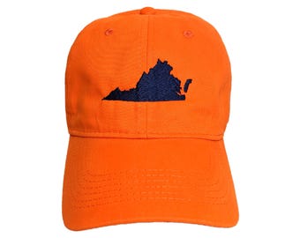Virginia State Embroidered Dad Hat: Custom Colors, Adjustable