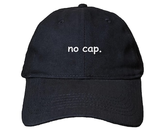 no cap. Custom Embroidered Adjustable 100% Cotton Dad Hat - Thread and Hat Color Options