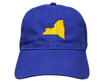 New York State Embroidered Dad Hat: Custom Color Options Adjustable, 100% Cotton