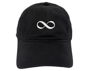 Infinity Symbol Embroidered Dad Hat - Adjustable, Color Options