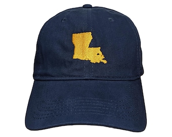 Louisiana State Embroidered Dad Hat: Custom Colors, Adjustable, 100% Cotton