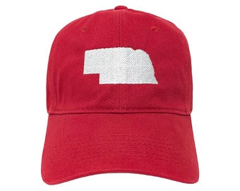 Nebraska State Embroidered Dad Hat: Custom Color Options, Adjustable