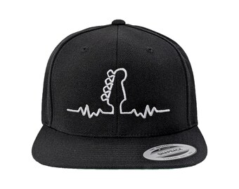 Bass Pulse Embroidered Snapback Hat: Custom Colors, Flat Brim