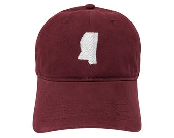 Mississippi State Embroidered Dad Hat: Custom Colors, Adjustable, 100% Cotton