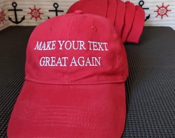 x6 Make Your Text Again Custom Embroidered Dad Hat: Personalized Cap, Bulk Pricing
