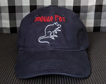 Mouse Rat Embroidered Dad Hat - Color Options, Soft Material, Adjustable