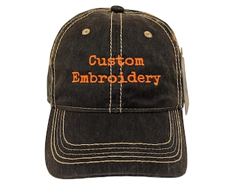 Custom Text Embroidered Camo Hat: Color Options, Personalized