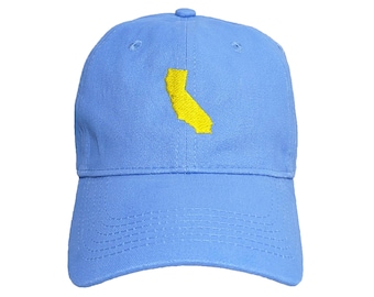 California State Embroidered Dad Hat: Choose Your Colors, Adjustable, 100% Cotton