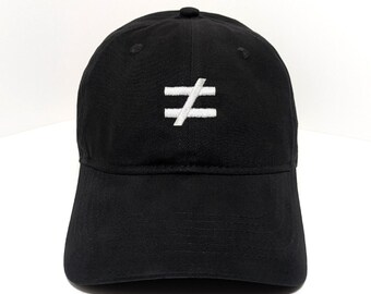 Not Equal Sign Custom Embroidered Dad Hat - Choose Your Colors