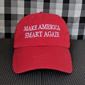 Gorra bordada "Make America Smart Again" para papá - Ajustable, 100% algodón