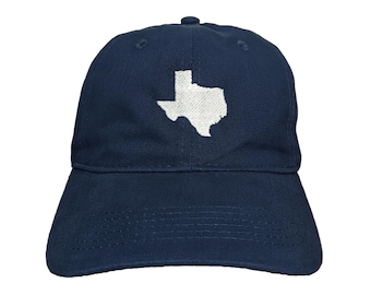 Texas State Embroidered Dad Hat: Adjustable, Color Options