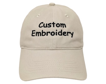 Custom Text Embroidered Dad Hat: Color Options, Personalized