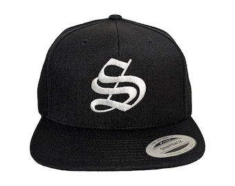 Choose Your Own Old English Letter/Initials Embroidered Snapback Hat/Cap