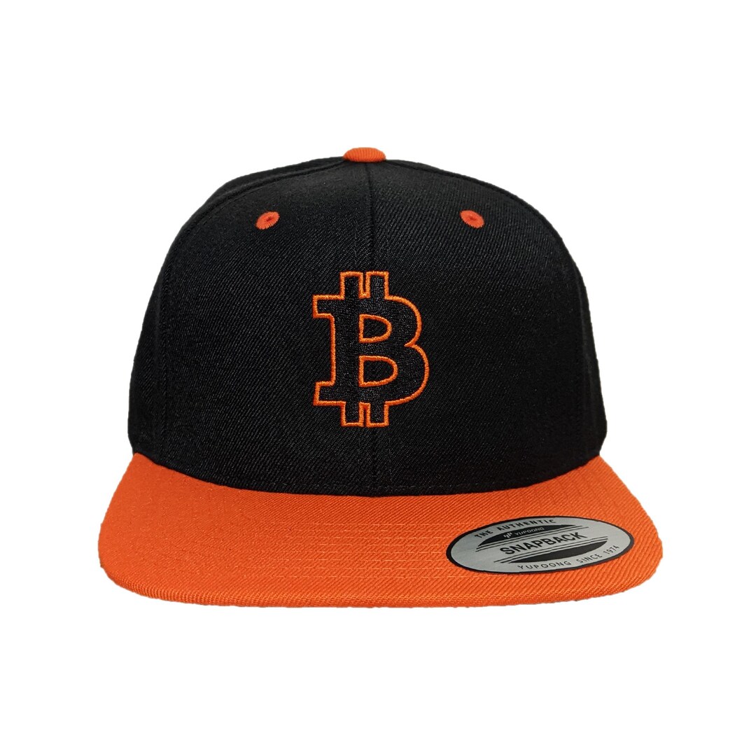 Bitcoin Symbol Embroidered Snapback Hat: Custom Colors, Flat Brim - Etsy