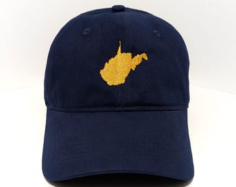 West Virginia State Embroidered Dad Hat: Custom Colors, Soft Material, Adjustable