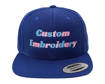 Custom Embroidery Snapback Hat: Color Options, Flat Brim