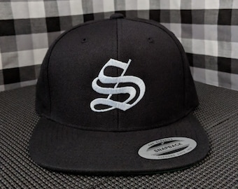 Choose Your Own Old English Letter/Initials Embroidered Snapback Hat/Cap