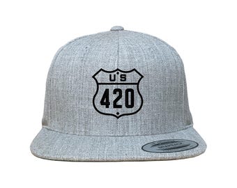 US Route 420 Snapback Custom Embroidered Hat – Choose Your Colors