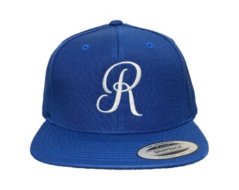 Script Text Embroidered Snapback Hat: Personalized, Color Options