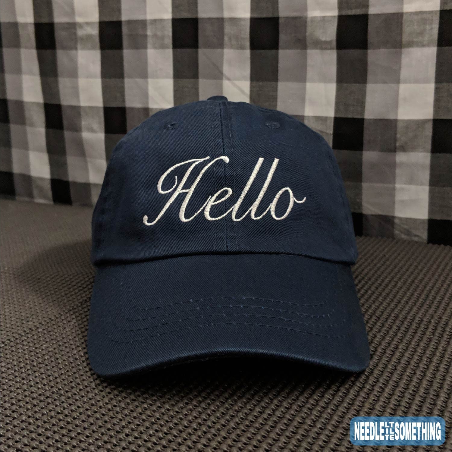 Hello Embroidered Adjustable High Quality Dad Hat Choose Your Own