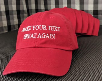 x6 Choose Your Own Text Custom Embroidered Cotton Dad Hat - Bulk Options